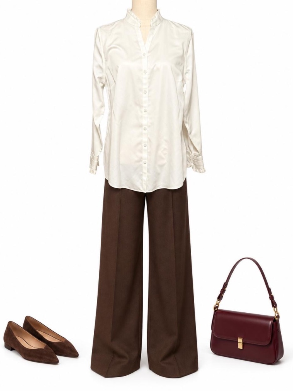 Chico’s White Ruffle Collar Button Down Tunic Blouse Size 1